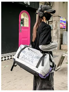 Sac à dos de sport multifonctionnel grande capacité de fitness gris unisexe trendy