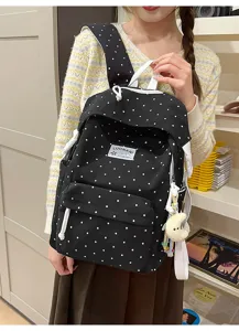 Japanischer Stil süßer gepunkteter Rucksack für Mädchen Schule lässige Campus Reisetasche