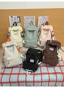 Japanischer Ins Stil Polka Dot süßer Schüler Schulrucksack für Mädchen mehrfarbig