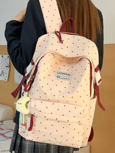 Süsser Pünktchen Schulrucksack für Teenager Mädchen, lässiger Daypack für den Alltag.