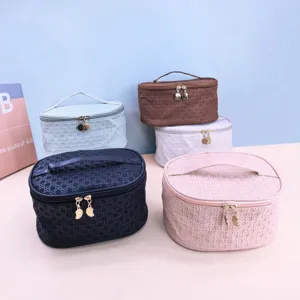 Minimalist PU large capacity cosmetic bag portable travel storage waterproof toiletry bag