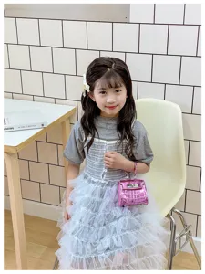 Mini laser stone pattern handbag stylish cute Kelly style crossbody bag for kids fashion daily wear.