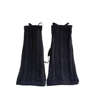Black knit leg warmers winter cable knit boot covers thermal knitted boot socks for women