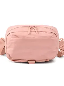 Minimalistische rosa Freizeittasche für Damen, Alltags-Umhängetasche, leichte Reisetasche.