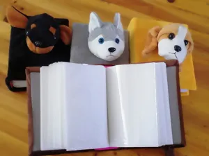 Cute plush puppy photo album 6 inch cartoon dog stuffed animal memory book student gift