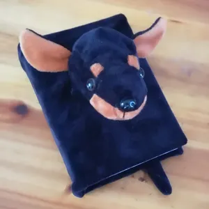 Cute dog plush photo album, 6 inch soft puppy notebook for kids students birthday gift memories.