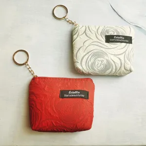 Mini zipper coin purse with keychain cute student coin pouch card holder for keys wallet