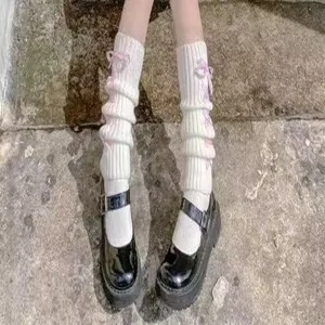 Japanische süße Kreuzband JK Beinstulpen Herbst Winter warme gestrickte Socken für Damen.