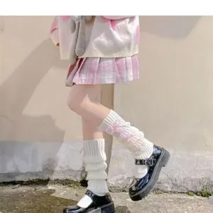 Japanische süße Kreuzband JK Beinstulpen Winter warme Schlauchsocken für Damen Strickmode