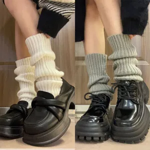 Women knitted leg warmers autumn winter casual socks boot cuffs slouch socks fashion footwear
