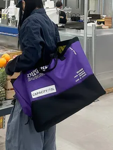 Fashion cool large capacity colorblock casual shoulder travel gym bag for unisex outdoor.