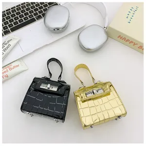 Mini crocodile pattern patent leather Kelly handbag trendy stylish women shoulder crossbody bag