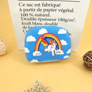 Bonito bolso cruzado de unicornio para niños, monedero de arcoíris, bolso de hombro elegante.