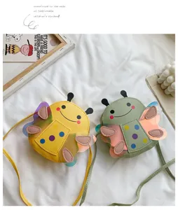 Cute cartoon bee children messenger bag mini PU leather cross body bag summer kids shoulder bag