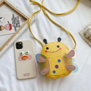 Kids yellow crossbody bag cute bee design children shoulder bag sweet accessories