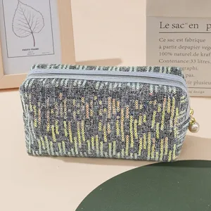 Pailletten Kosmetiktasche gross Fassungsvermoegen tragbare Make up Tasche stilvolle Aufbewahrung