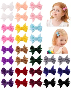 Samt Schleife Haarspangen für Mädchen, weiche bunte Haargummis für tägliches Styling.