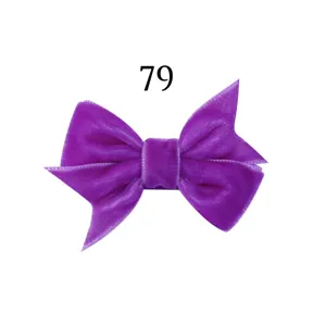 Lila Samt Haarschleife für Mädchen, süßes einfarbiges Haaraccessoire für Kinder und Babys.