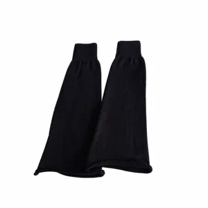 Scaldamuscoli in maglia nera da donna, stile Lolita giapponese JK calzini svasati.