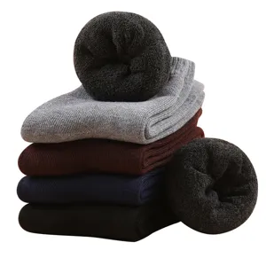 Hommes chaussettes bouclées épaisses chaudes unies loisirs hiver confortables thermiques