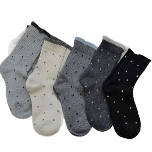 Women winter polka dot mid-calf cotton socks warm cozy cute casual fashion daily wear set