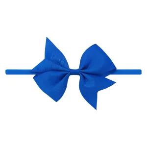 Bandeau à cheveux en ruban gros-grain bleu roi pour bébé fille, haute élasticité