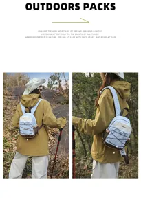 Small color-block outdoor backpack for women, perfect for hiking and commuting.