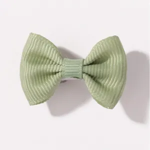 Pinza de pelo con lazo verde liso, accesorio lindo para niños, herramienta de peinado simple