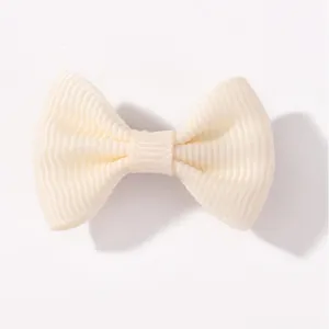 Pinza de pelo con lazo de cinta grossgrain de color sólido, accesorio para niñas.