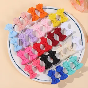 Juego de Pinzas para el Cabello con Lazo de Cinta de Grosgrain para Niños Accesorios para el Cabello de Boutique de Color Sólido para Escuela Diaria Mujeres Niñas