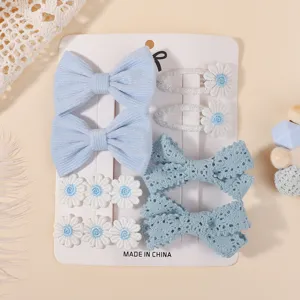 Juego de Horquillas de Pelo Infantiles Hechas a Mano Lazo de Tela Margarita Floral Pasadores para Niñas Accesorios de Pelo (2357)