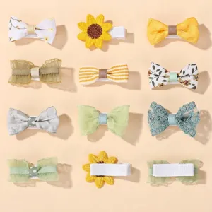 Dimensions et poids détaillés pour diverses pinces à cheveux à fleurs et à nœuds papillon