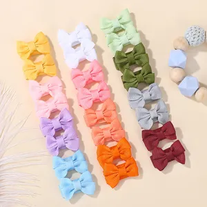 Candy Color Ribbon Bow Hair Clips Kids Baby Alligator Clips Handmade Grosgrain Ribbon Hairpins Sweet Hair Accessories For Girls