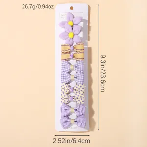 Lot de 10 pinces à cheveux colorées pour enfants, nœuds et fleurs avec dimensions