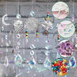 460pcs suncatcher DIY kit featuring crystal prisms, metal charms, and colorful beads