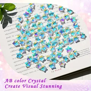 Multi-Color White Crystal Star Glass Beads Faceted Pentagram Pendants For DIY Bracelet Necklace Earring Jewelry Making Accessories