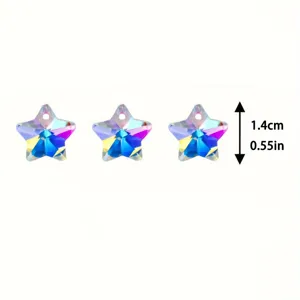 Detail showing 1.4cm multi-colored star crystal beads for DIY jewelry pendant making