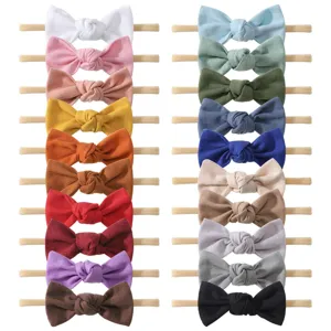 20-piece set of colorful baby nylon bow headbands for newborns and toddlers