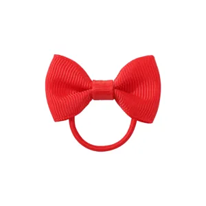 Elastico per capelli con fiocco in gros-grain rosso per bambine accessori