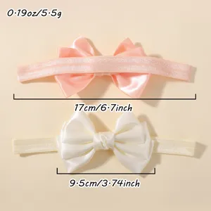 Guide de taille détaillé pour bandeau bébé avec nœud en satin, 17cm de long et 5,5g