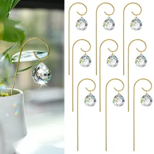 Kristallkugel Prisma Sonnenfänger Für Pflanzen Gold Metall Pflanzenständer Garten Deko Regenbogenmacher Kristallprisma Dekor