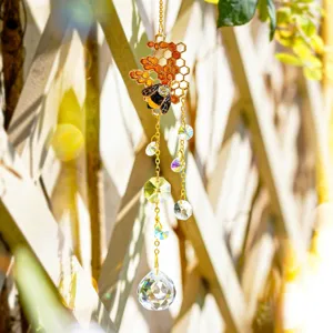 Acchiappasole in cristallo ape ornamento appeso decorazione giardino prisma