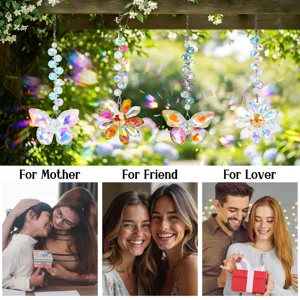 Kristallen vlinder zonvanger cadeauset voor moeder, vriendin en geliefde, decoratieve set