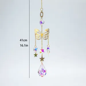 Detail of crystal butterfly suncatcher with 41cm hanging chain measurement
