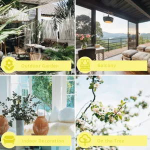 Crystal sun catcher displayed in garden, balcony, indoor, and tree-hanging scenarios