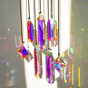 Crystal Suncatcher Prisms Hanging Ornaments Rainbow Maker For Home Garden Window Christmas Decoration K9 Crystal Sun Catchers