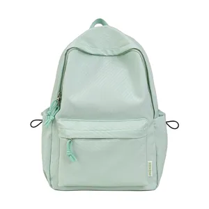 Vooraanzicht van een minimalistische mintgroene rugzak in snoepkleuren voor studenten