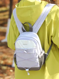 Women's Casual Outdoor Backpack Color-block Nylon Hiking Travel Small Daypack Breathable Lightweight School Bag For Commuting Cycling