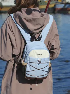 Stylish color-block small outdoor backpack for women, perfect for travel and daily commute