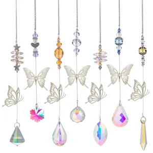 K9 Crystal Suncatcher Prism Rainbow Maker Butterfly Dragonfly Pendant Hanging Sun Catcher For Window Home Garden Decor